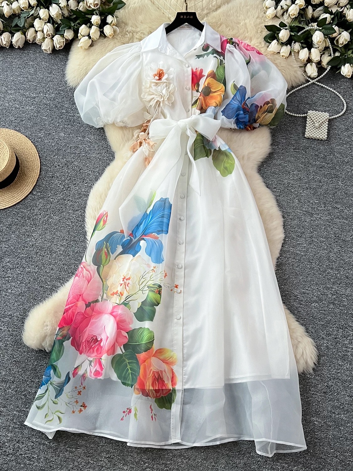 Fall in love with me royal print dress ED151 images